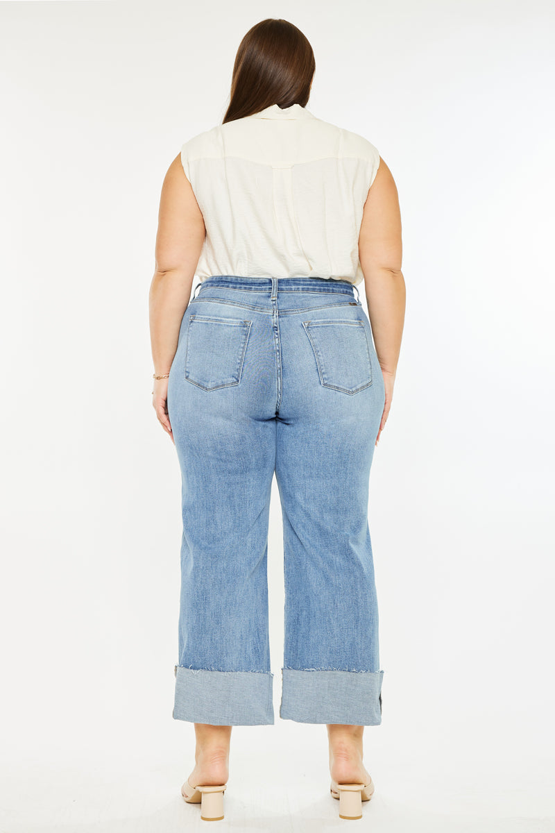 Letty High Rise Crop Wide Leg Jeans (Plus Size) - Official Kancan USA