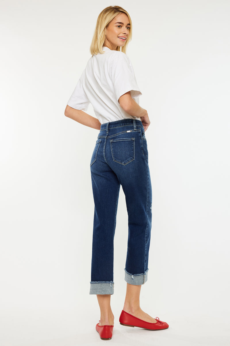 Irma High Rise Cropped Straight Leg Jeans - Official Kancan USA