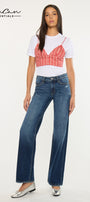 Gemma Essentials Mid Rise Wide Jeans - Official Kancan USA