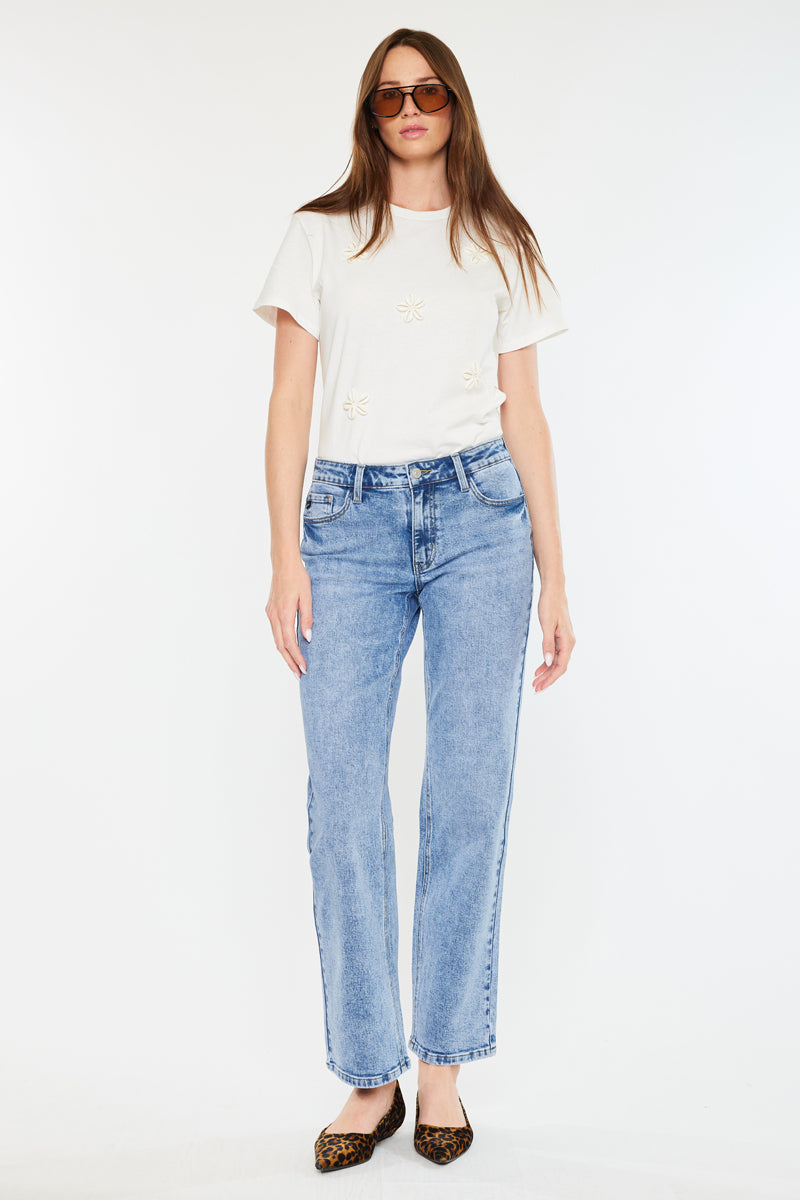 Tamia Essentials Mid Rise True Straight Jeans - Official Kancan USA