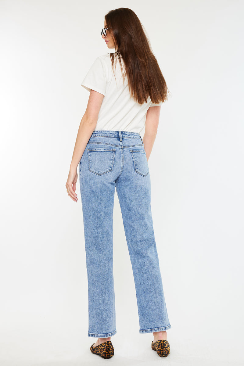 Tamia Essentials Mid Rise True Straight Jeans - Official Kancan USA