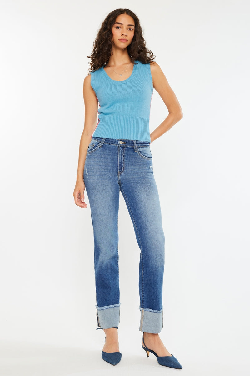Quin Essentials High Rise Straight Jeans - Official Kancan USA