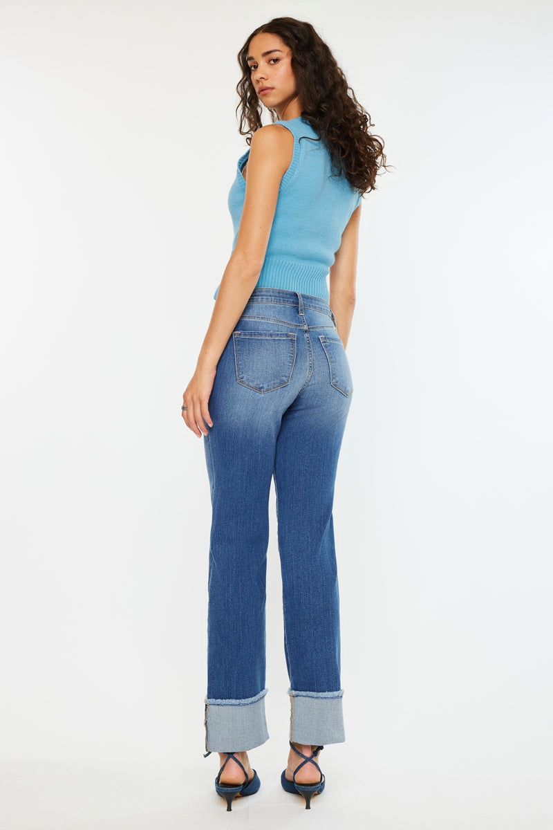Quin Essentials High Rise Straight Jeans - Official Kancan USA
