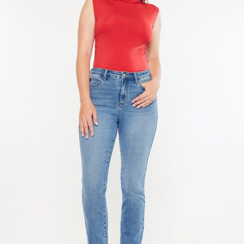 Cristina High Rise Slim Straight Jeans - Curvy - Official Kancan USA