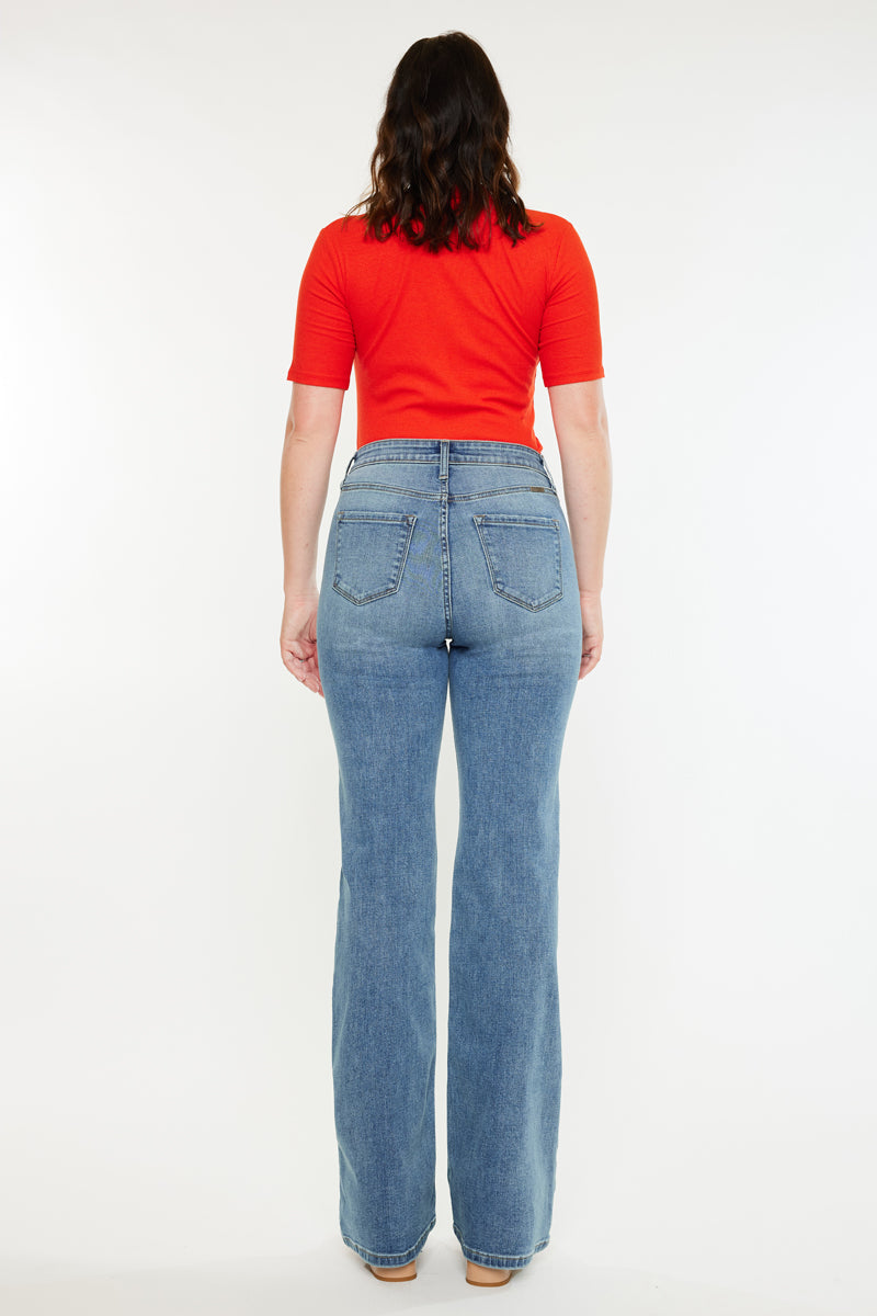 Dulce Essentials High Rise Wide Flare Jeans - Curvy - Official Kancan USA