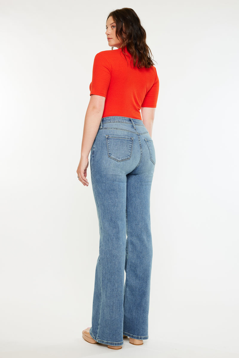 Dulce Essentials High Rise Wide Flare Jeans - Curvy - Official Kancan USA