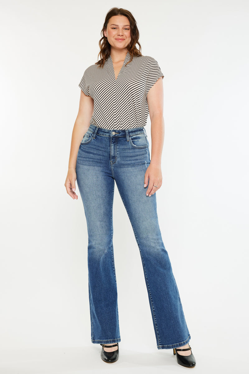 Tana Essentials High Rise Wide Flare Jeans (Curvy) - Official Kancan USA