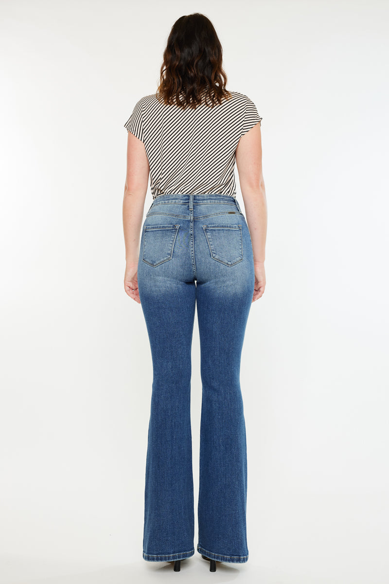Tana Essentials High Rise Wide Flare Jeans (Curvy) - Official Kancan USA
