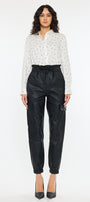 Rona Ultra High Rise Faux Leather Joggers - Official Kancan USA