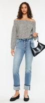 Noelle Essentials High Rise Skinny Straight Jeans - Official Kancan USA