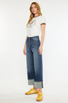 Collie Ultra High Rise Cropped Wide Leg Jeans
