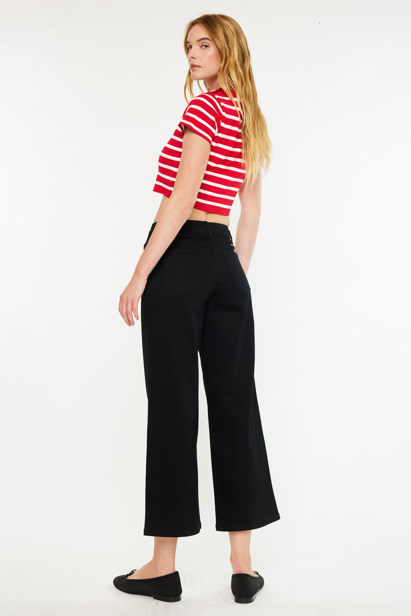 Shea Essentials High Rise Cropped Wide Leg Jeans - Official Kancan USA