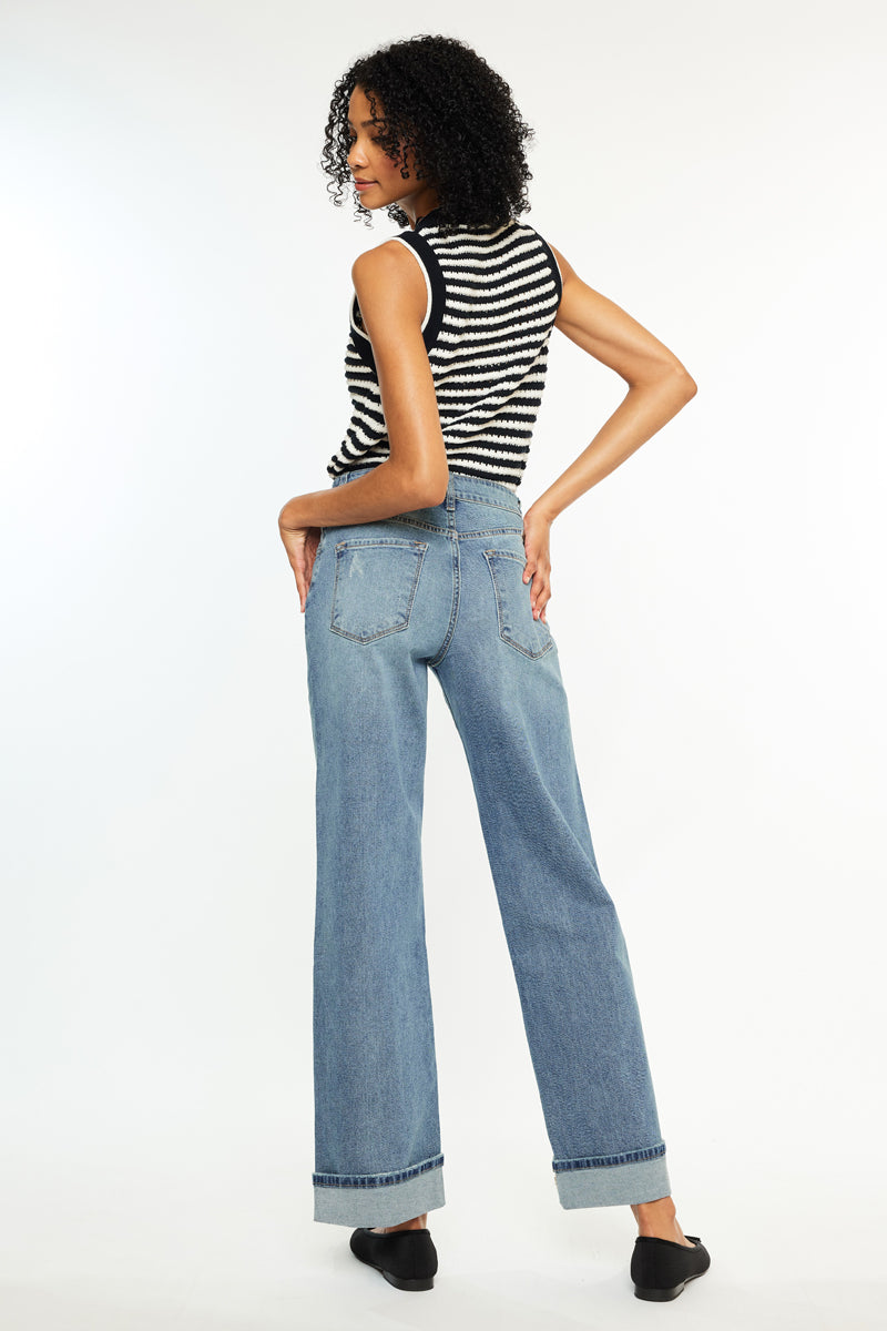 Bellen Essentials High Rise Wide Jeans - Official Kancan USA