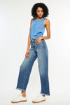 Aruli Essentials High Rise Cropped Wide Leg Jeans - Official Kancan USA
