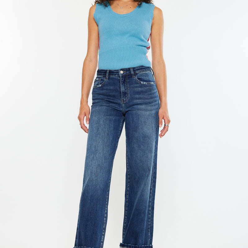 Tiara Essentials High Rise Wide Leg Jeans - Official Kancan USA