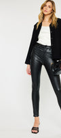 Cherry High Rise Faux Leather Super Skinny Jeans - Official Kancan USA