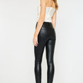 Cherry High Rise Faux Leather Super Skinny Jeans - Official Kancan USA