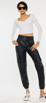 Rooney Ultra High Rise Faux Leather Joggers - Official Kancan USA