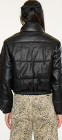 Taylor Cropped Faux Leather Puffer Jacket - Official Kancan USA