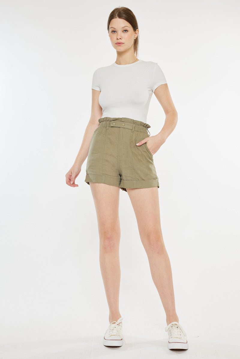 Kancan Ultra High Rise Paperbag Denim Shorts