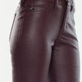 Yoko Mid Rise Faux Leather Bootcut Pants - Official Kancan USA