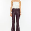 Yoko Mid Rise Faux Leather Bootcut Pants - Official Kancan USA
