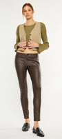 Farrah Low Rise Faux Leather Super Skinny
