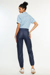 Nelly High Rise Faux Leather Cargo Joggers - Official Kancan USA