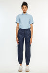 Nelly High Rise Faux Leather Cargo Joggers - Official Kancan USA