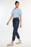 Nelly High Rise Faux Leather Cargo Joggers - Official Kancan USA