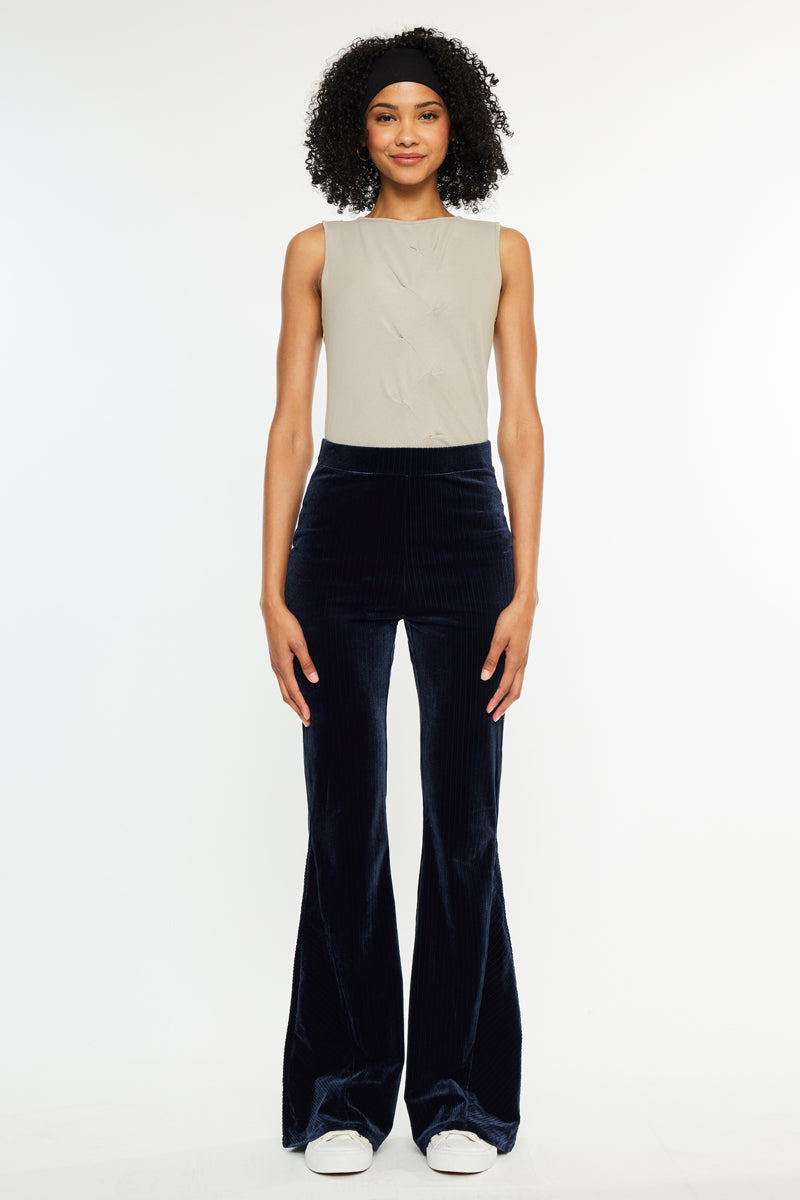 Gracey High Rise Velvet Flare Pants - Official Kancan USA