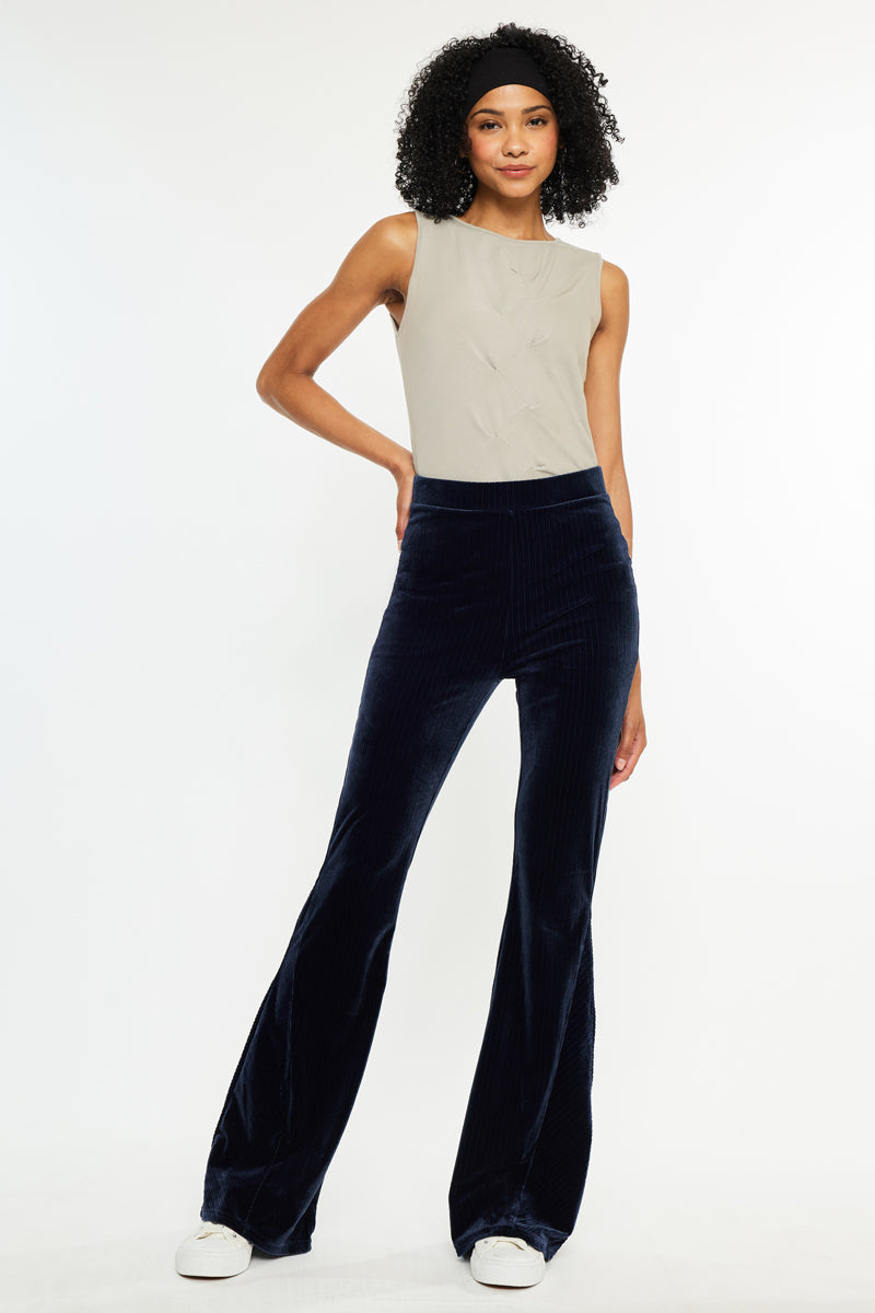 Gracey High Rise Velvet Flare Pants – Kancan USA