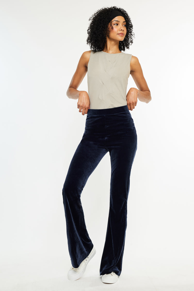 Gracey High Rise Velvet Flare Pants - Official Kancan USA