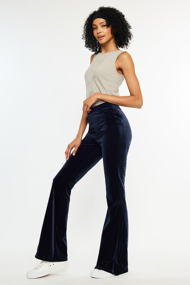 Gracey High Rise Velvet Flare Pants - Official Kancan USA