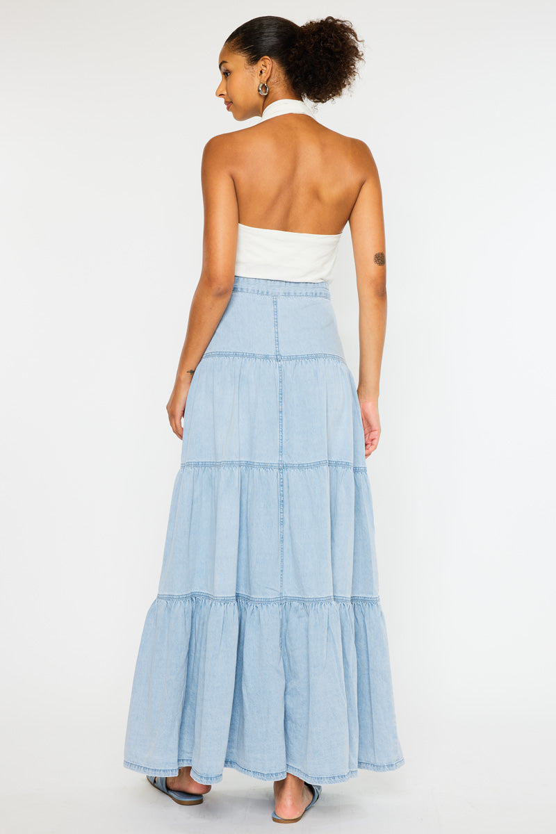 Thalia Maxi Denim Skirt | Kancan USA