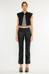 Mercury Mid Rise Y2K Faux Leather Bootcut Jeans (Petite)