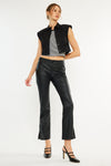 Mercury Mid Rise Y2K Faux Leather Bootcut Jeans (Petite)