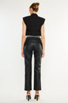 Mercury Mid Rise Y2K Faux Leather Bootcut Jeans (Petite)