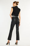 Mercury Mid Rise Y2K Faux Leather Bootcut Jeans (Petite)
