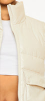 Frida Cropped Faux Leather Puffer Vest - Official Kancan USA