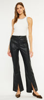 Mars High Rise Faux Leather Bootcut Jeans