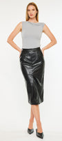 Suzette Faux Leather Pencil Skirt - Official Kancan USA