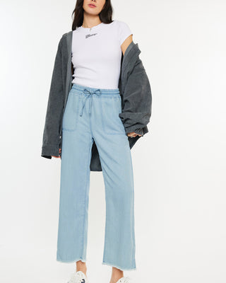 Milly High Rise Cropped  Wide Leg Jeans - Official Kancan USA