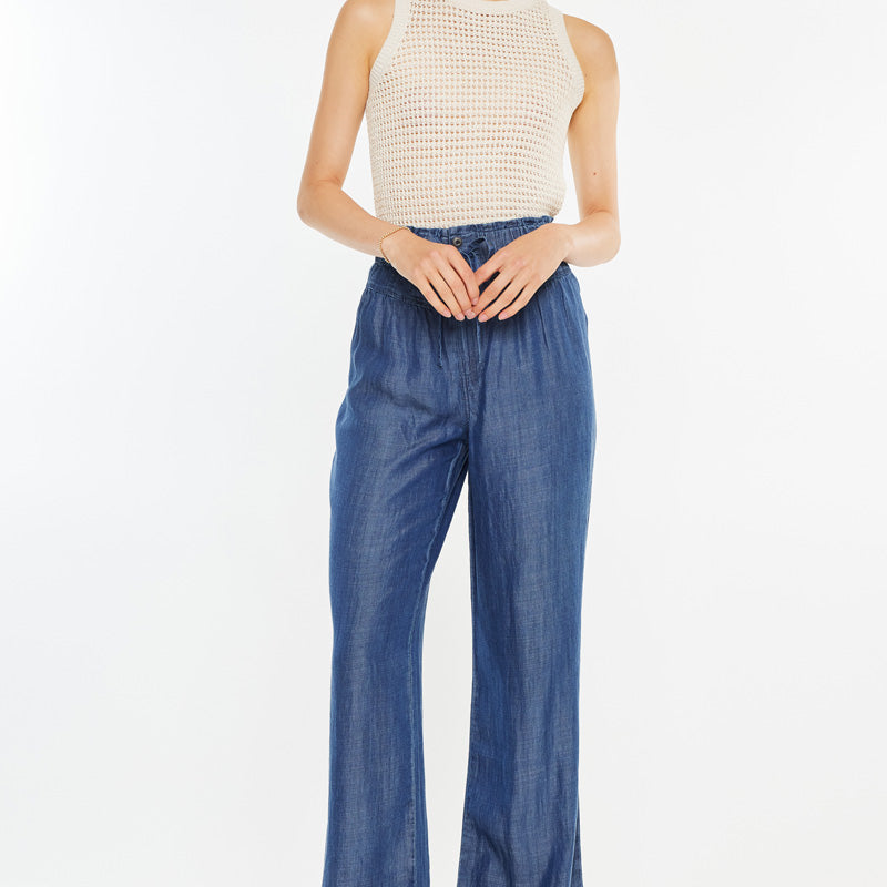 Katy High Rise Paperbag Wide leg Jeans - Official Kancan USA