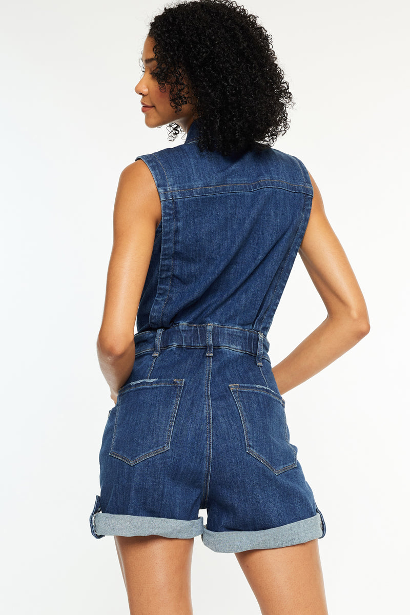 Maite Sleeveless Denim Romper - Official Kancan USA