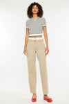 Francine Mid Rise Double Waistband Straight Pants - Official Kancan USA