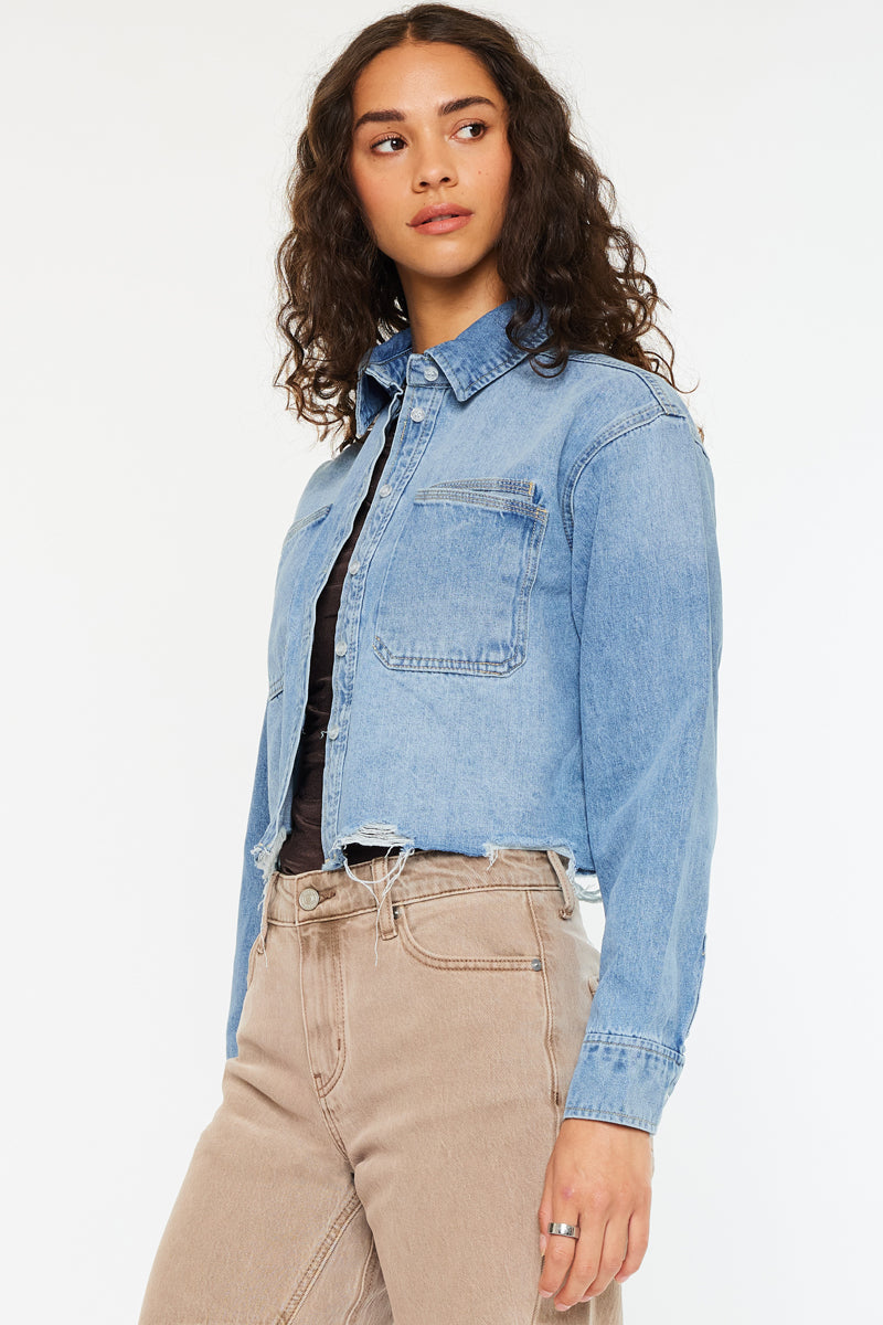Gemmi Crop Denim Shirts - Official Kancan USA