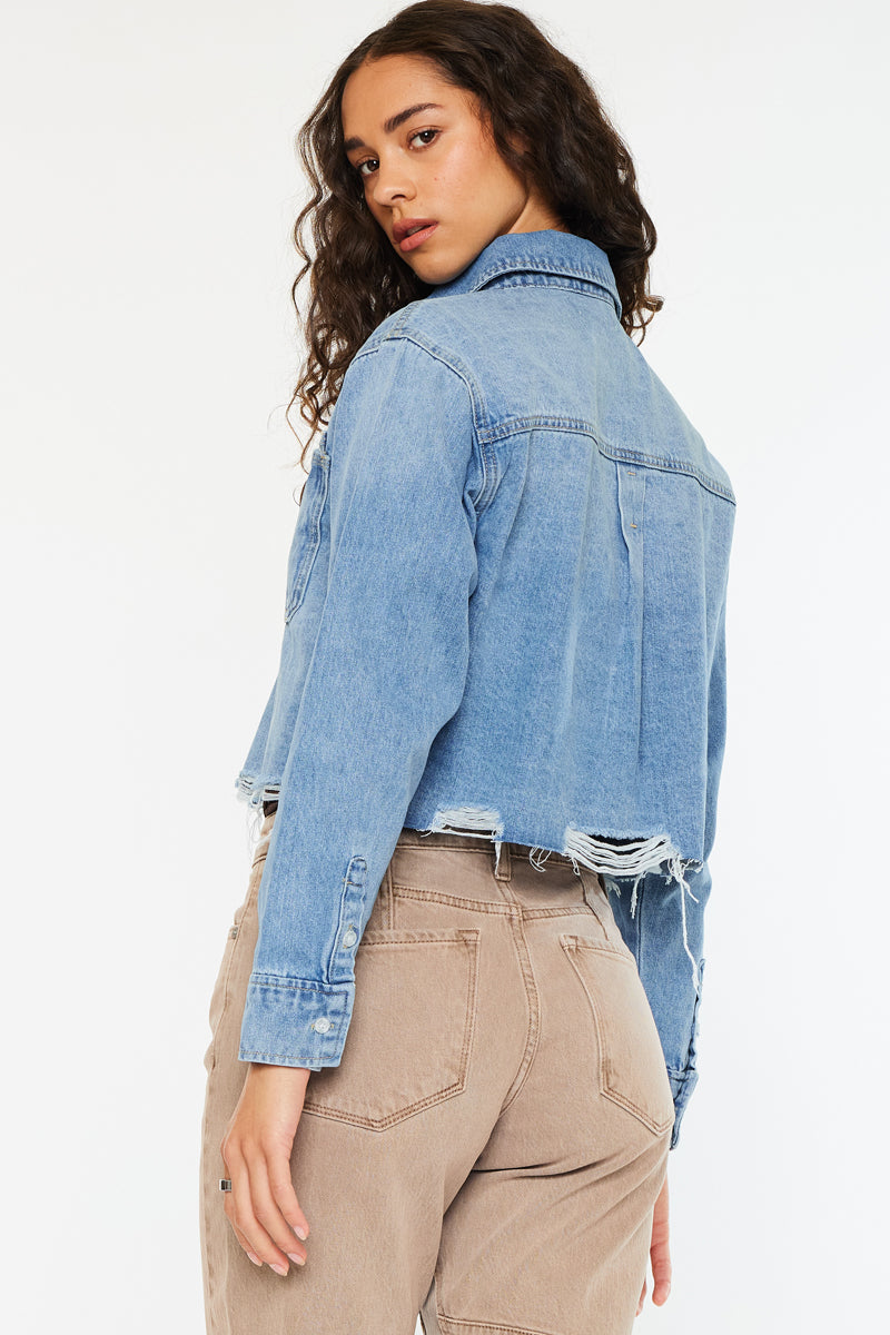 Gemmi Crop Denim Shirts - Official Kancan USA