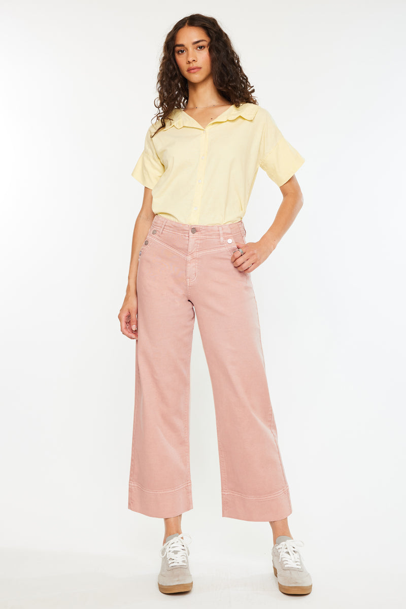 Peony High Rise Crop Wide Leg Jeans - Official Kancan USA