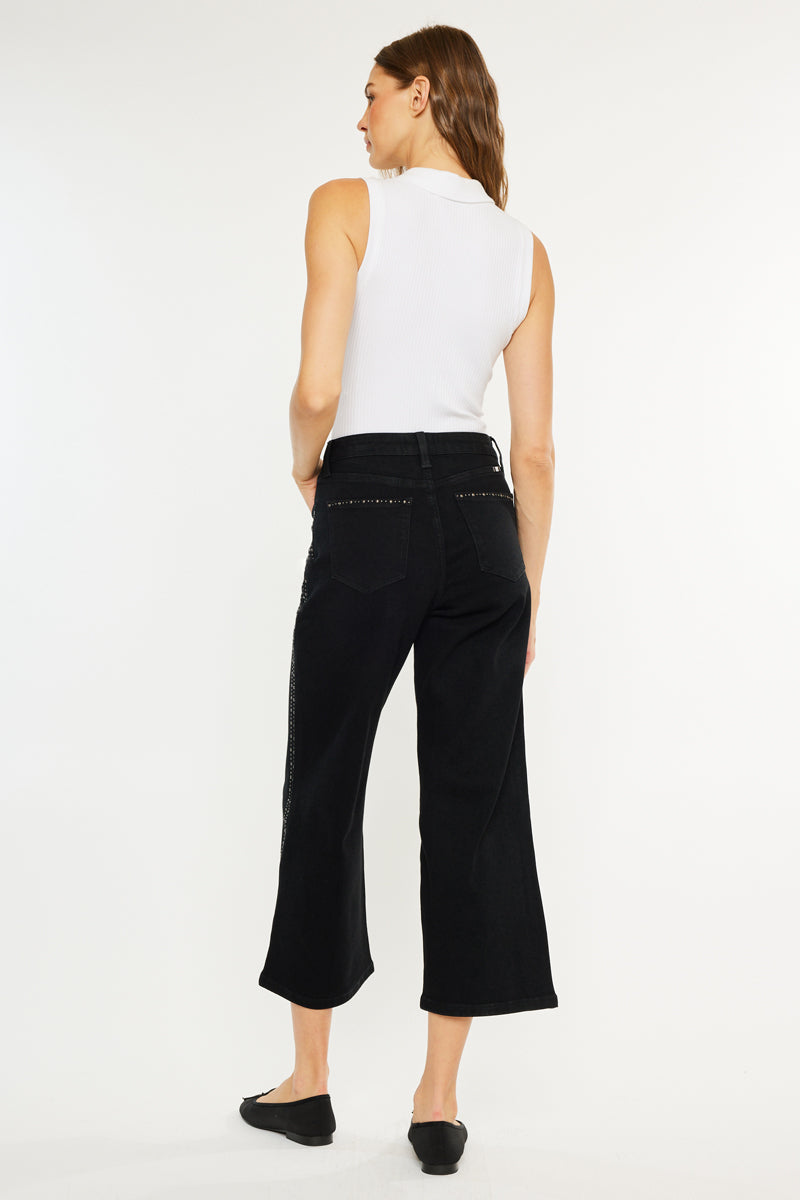 Sterling High Rise Crop Wide Leg Jeans - Official Kancan USA